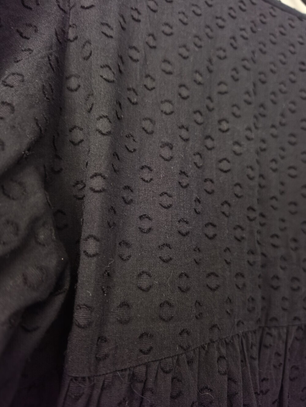 Emerson Fry India Collection Swiss Dot Cotton Black Isla Dress XS/S - Picture 8 of 10
